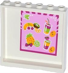 Lego Panel 1 x 6 x 5 with Fruits, Drinks and Prices Pattern on Inside (Sticker) - Set 41035
