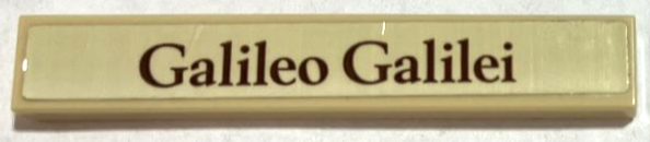 Lego Tile 1 x 6 with 'Galileo Galilei' Pattern (Sticker) - Set 40595 / Tan