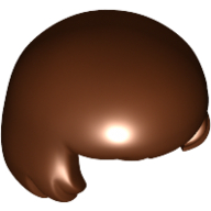 Lego Hair Smooth with Slight Curls at Front / Reddish Brown