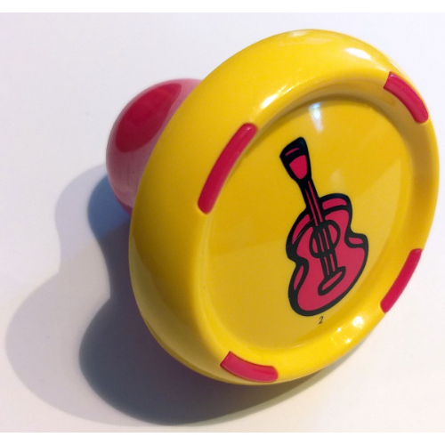 Lego Music Builder Sound Plug with Red Base and Red Guitar Print / Yellow