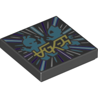 Lego Tile 2 x 2 with Light Speed Print