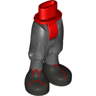 Lego Minidoll Hips and Cropped Trousers with Pearl Titanium Legs, Black Shoes with Red Trim print / Pearl Titanium
