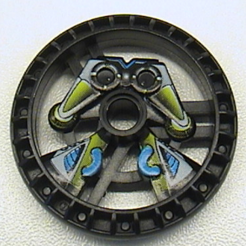 Lego Technic Disc 5 x 5 Notched, Scout Print / Black