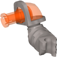 Lego Arm Left with Trans-Neon Orange Shoulder and Pin (Nexo Knights Axl) / Flat Silver