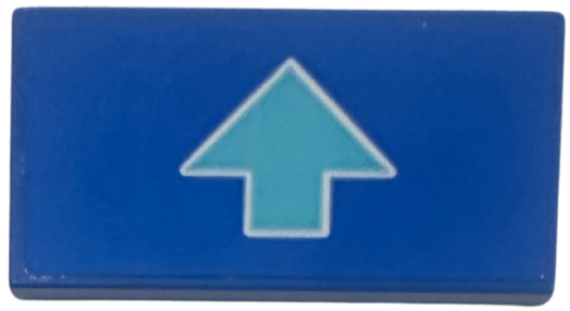Lego Tile 2 x 4 with Medium Azure Arrow with White Outline Pattern (Sticker) - Set 42656