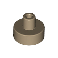 Lego Tile Round 1 x 1 with Hollow Bar / Dark Tan