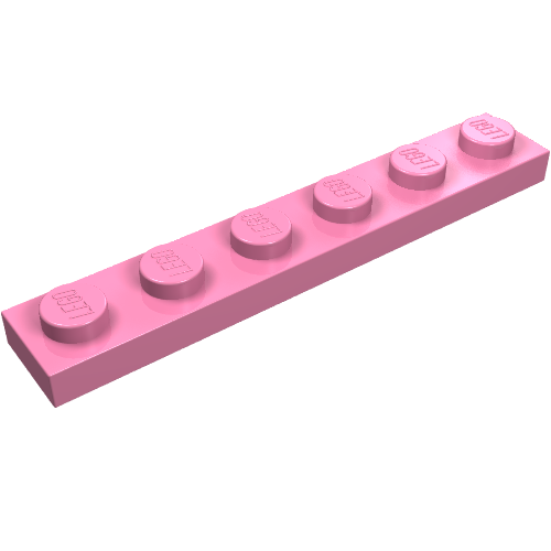 Lego Plate 1 x 6 / Medium Dark Pink