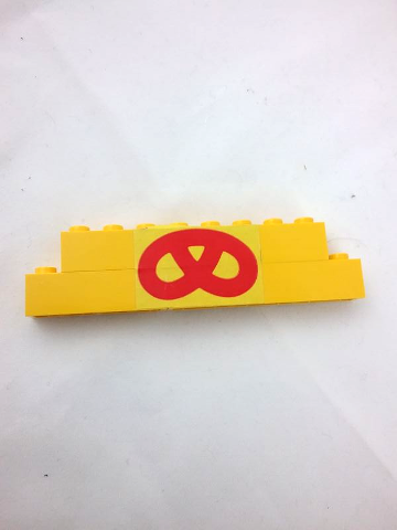 Lego Stickered Assembly 10 x 1 x 2 with Red Pretzel Pattern (Sticker) - Set 361-1