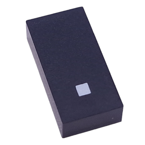 Lego Modulex Tile 2 x 4 with White '.' Print, without Internal Supports / Modulex Black