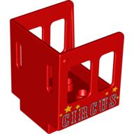 Lego Duplo Train Cabin 3 x 3 x 3 1/2 with Red 'CIRCUS' and Stars Print / Red