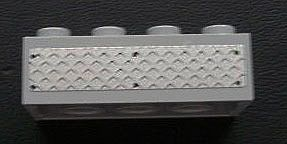 Lego Brick 2 x 4 with Tread Plate Pattern (Sticker) - Set 3180 / Light Bluish Gray