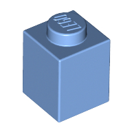 Lego Brick 1 x 1 / Medium Blue