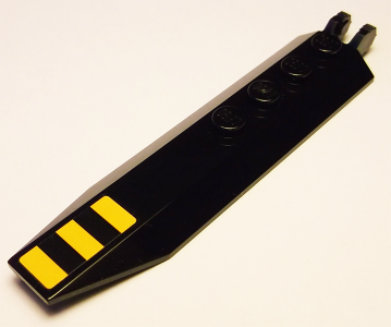 Lego Hinge Plate 1 x 8 with Angled Side Extensions with 3 Bright Light Orange Stripes Pattern (Sticker) - Set 60158