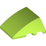 Lego Brick Wedged, Curved 4 x 3 No Studs [Plain] / Lime