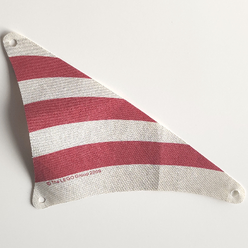 Lego Sail, Triangular, 17 x 20 with Red Thick Stripes Print / White