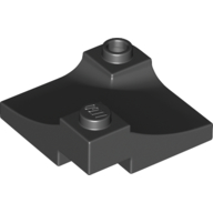 Lego Brick Curved, Internal Double, 3 x 3 with 1/3 Inverted Cutout, Corner / Black