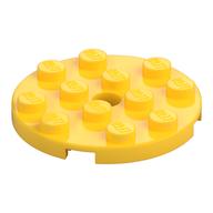 Lego Plate Round 4 x 4 with Pin Hole / Yellow