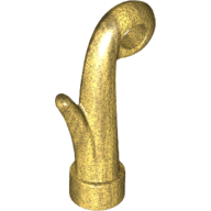 Lego Plant, Grass Stem with Bar Hole [3.2mm] / Pearl Gold