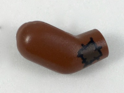 Lego Arm, Right with Dark Brown Patch Pattern