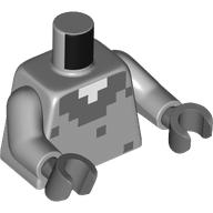 Lego Torso Fur, Dark Bluish Gray and White Squares Print, Light Bluish Gray Arms, Dark Bluish Gray Hands / Light Bluish Gray