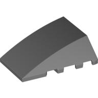 Lego Brick Wedged, Curved 4 x 4 No Top Studs / Dark Bluish Gray