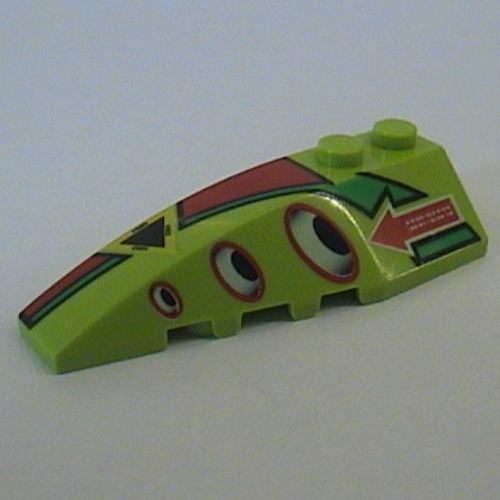 Lego Brick Wedged, Curved 6 x 2 Left with 3 Ovals Print