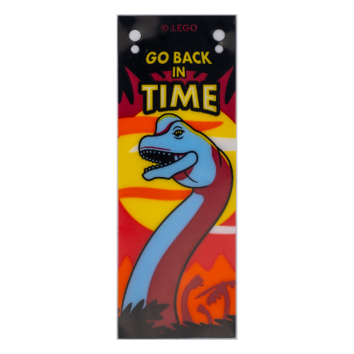 Lego Banner, 'GO BACK IN TIME', Dinosaur Print / Trans-Clear