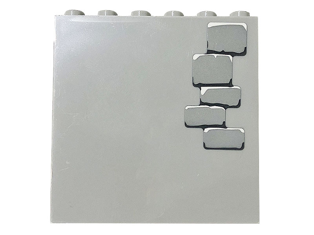 Lego Panel 1 x 6 x 5 with Bricks Pattern 3 (Sticker) - Set 71040 / Light Bluish Gray