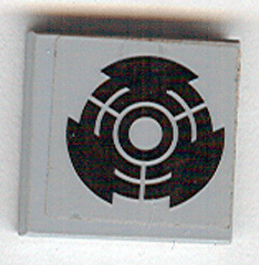 Lego Tile 2 x 2 with Black Broken Circle Pattern (Sticker) - Set 7709