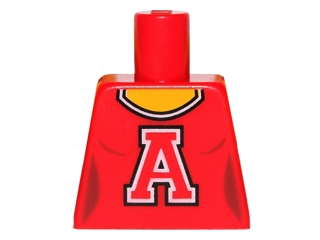 Lego Torso Scoop Neck Female with Red 'A' Pattern / Red