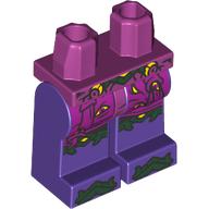 Lego Hips and Dark Purple Legs with Magenta Robes, Dark Green Trim, Toes, Yellow Eyes print / Magenta