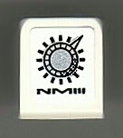 Lego Slope 30 1 x 1 x 2/3 with Black and Silver Button and 'NMIII' Pattern (Sticker) - Set 8899 / White
