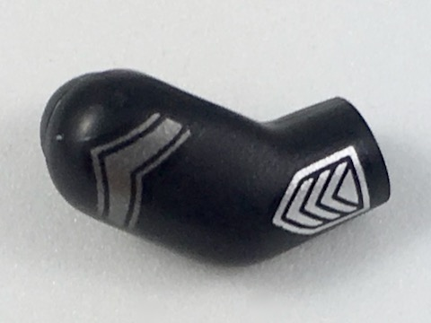 Lego Arm, Right with Flat Silver Chevron and Silver Cuff Pattern / Black