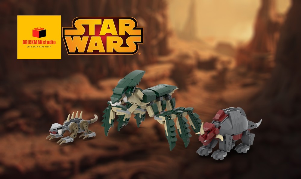 Lego SW Episode 2 Geonosian Arena Petranaki / Geonosis Beasts ( Acklay , Reek , Nexu )