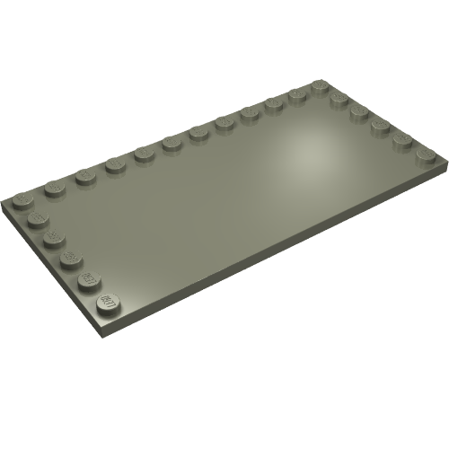 Lego Plate Special 6 x 12 with Studs on 3 Edges / Dark Gray