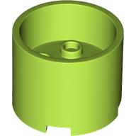 Lego Brick Round 3 x 3 x 2 Recessed Center with 2 x 2 Studs and Axle Hole / Lime
