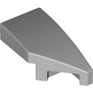 Lego Brick Wedged, Curved 2 x 1 with Stud Notch Right / Light Bluish Gray