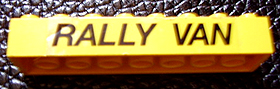 Lego Brick 2 x 8 with 'RALLY VAN' Pattern (Sticker) - Set 5550