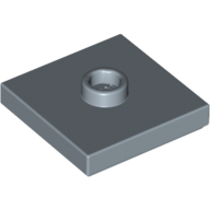 Lego Plate Special 2 x 2 with Groove and Center Stud (Jumper) / Sand Blue