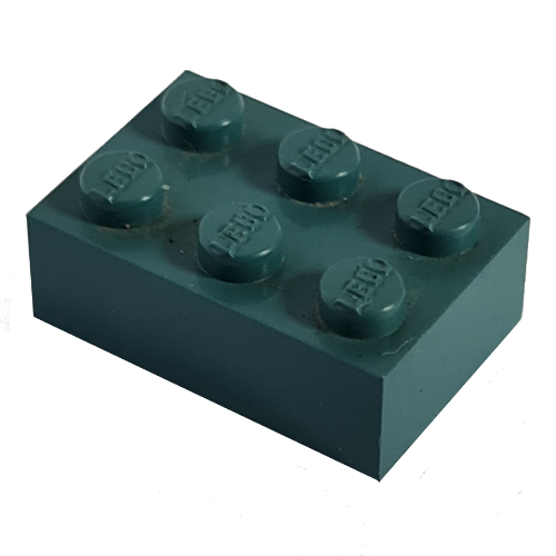 Lego Modulex Brick 2 x 3 with LEGO on Studs / Modulex Pink