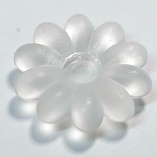 Lego Clikits Icon, Flower 2 x 2 Large, 10 Petals with Pin [Frosted] / Trans-Clear