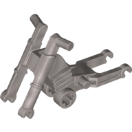 Lego Vehicle Base, Motorcycle Chassis, Long Fairing Mounts / Flat Silver