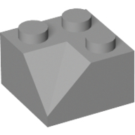 Lego Brick Sloped 45° 2 x 2 Double Concave / Light Bluish Gray