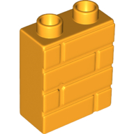 Lego Duplo Brick 1 x 2 x 2 Brick Effect / Bright Light Orange