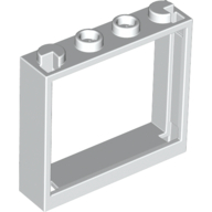 Lego Window 1 x 4 x 3 without Shutter Tabs / White