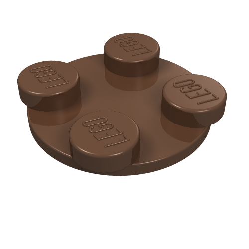 Lego Turntable 2 x 2 Plate - Top / Brown