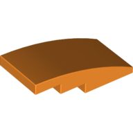 Lego Brick Curved 4 x 2 No Studs / Orange
