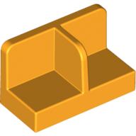 Lego Panel 1 x 2 x 1 with Rounded Corners and Central Divider / Bright Light Orange