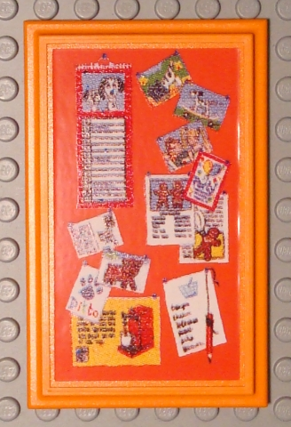 Lego Scala Wall, Panel 6 x 10 with Bulletin Board Pattern (Sticker) - Set 3123
