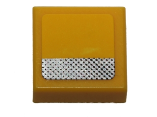 Lego Tile 1 x 1 with Silver Stripe with Black Dots Pattern (Sticker) - Set 40193